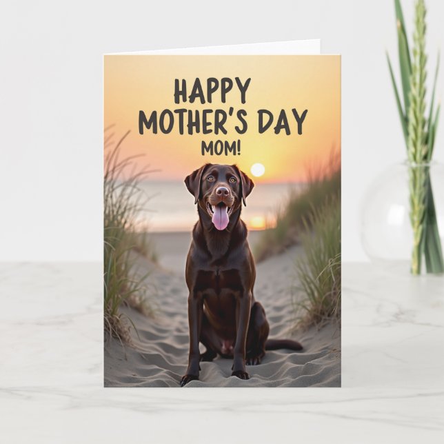 Glossy Sunset Happy Mothers Day Card (Front)