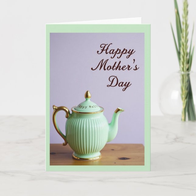 Glossy Teapot Mothers Day Card (Front)
