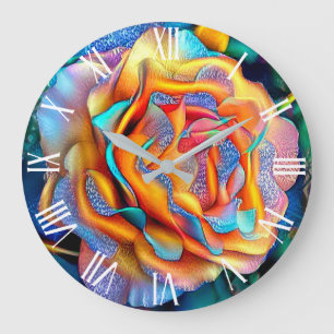 Glossy Unique Rose Art Dream Large Clock