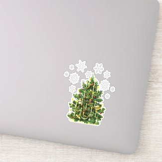 Glossy Vintage Christmas Tree Cutout 