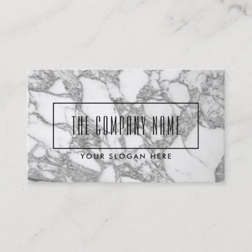 Glossy white marble stone business card template
