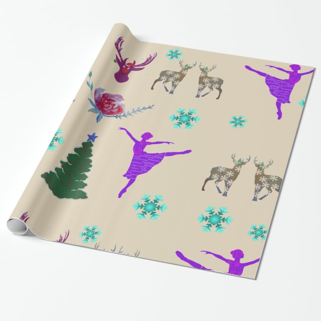 Glossy Wrapping Paper, 30 in x 6 ft Happy Holidays Wrapping Paper (Unrolled)
