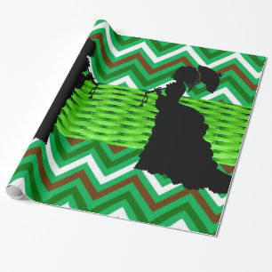 Glossy Wrapping Paper, African Women Green Wrapping Paper