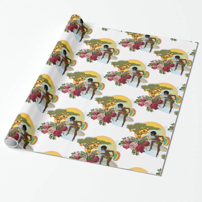 Glossy Wrapping Paper, African Women Wrapping Paper (Unrolled)