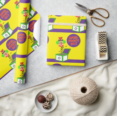 Glossy Wrapping Paper April Fool's Day Clown 