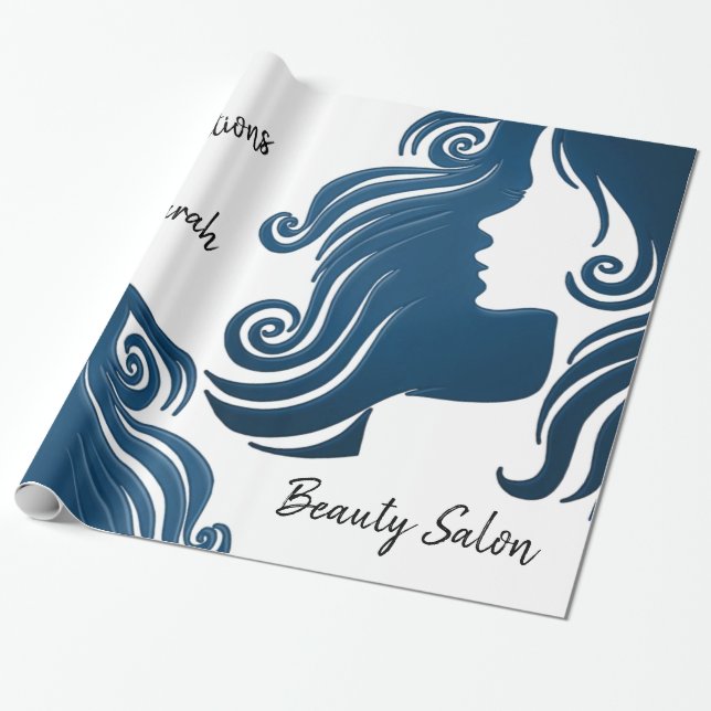 Glossy Wrapping Paper, Beauty Salon Hair Wrapping Paper (Unrolled)