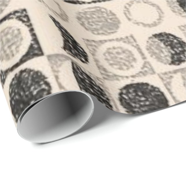 Glossy Wrapping Paper Beige Brown Circle (Roll Corner)