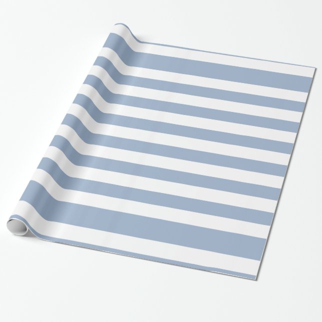 Glossy Wrapping Paper Blue & White Stripe  (Unrolled)