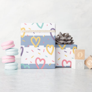 Glossy Wrapping Paper Blue & White Stripe