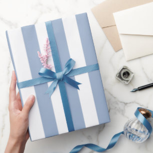 Glossy Wrapping Paper Blue & White Stripe