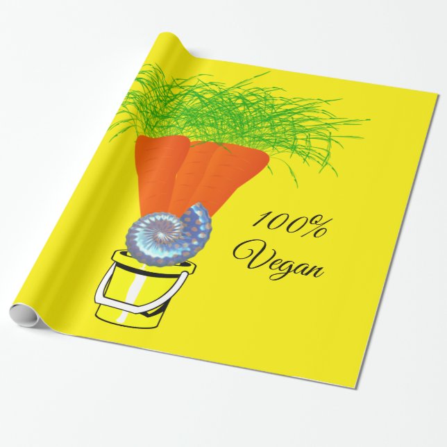 Glossy Wrapping Paper, Carrot 100% Vegan Wrapping Paper (Unrolled)