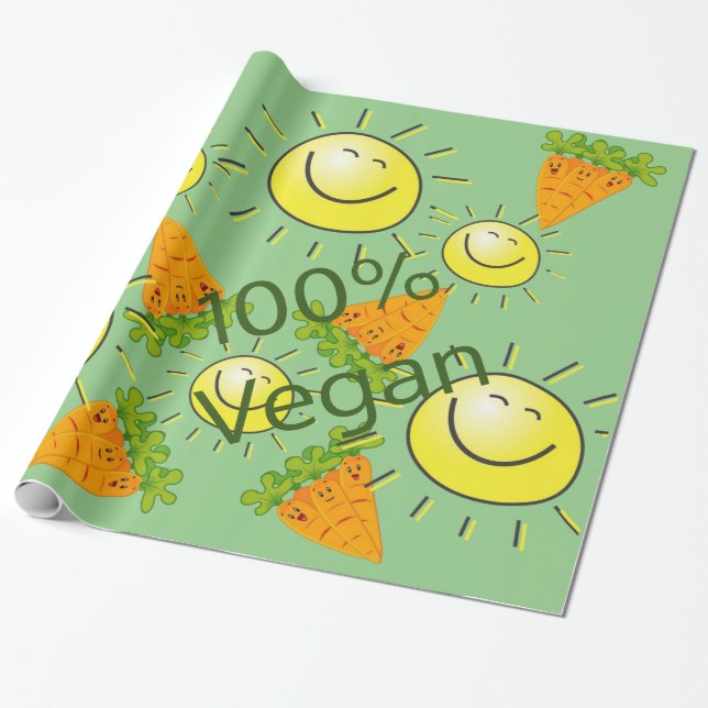 Glossy Wrapping Paper, Carrots Sun 100% Vegan Paper (Unrolled)