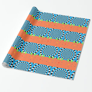Glossy Wrapping Paper, Circular Blue Black Arrow Paper