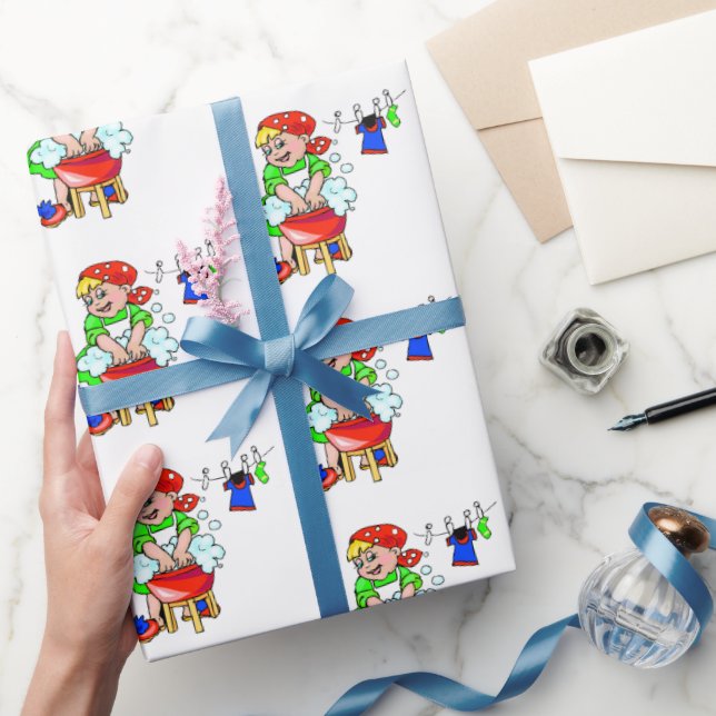 Glossy Wrapping Paper Cleaning Lady Services  (Gifting)