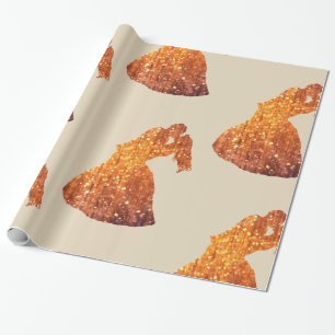 Glossy Wrapping Paper, Golden Couple, Kiss,Romance Paper