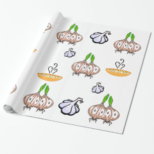 Glossy Wrapping Paper Onions Garlic Soup Chef