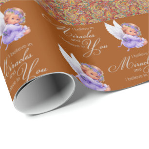 Glossy Wrapping Paper Paisley Angel