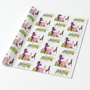 Glossy Wrapping Paper, Paris France Vacation Paper