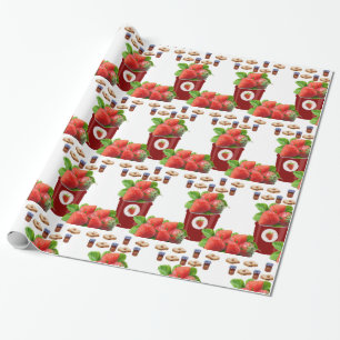 Glossy Wrapping Paper, Peanut Butter Strawberry Wrapping Paper