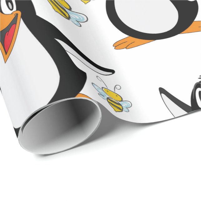 Glossy Wrapping Paper Penguin Bumblebee (Roll Corner)