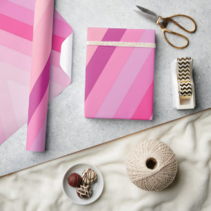 Glossy Wrapping Paper Pink Stripe