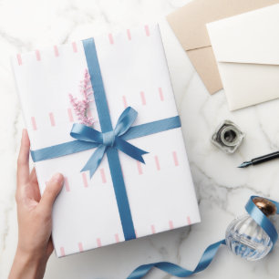 Glossy Wrapping Paper Pink & White Stripe