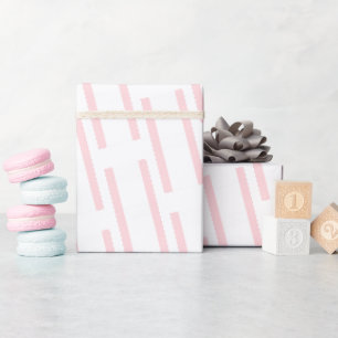Glossy Wrapping Paper Pink & White Stripe