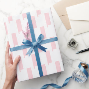 Glossy Wrapping Paper Pink & White Stripe