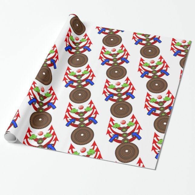 Glossy Wrapping Paper, Rope Arrows Wrapping Paper (Unrolled)