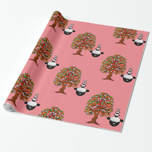 Glossy Wrapping Paper, Sheep Tree Pink Paper