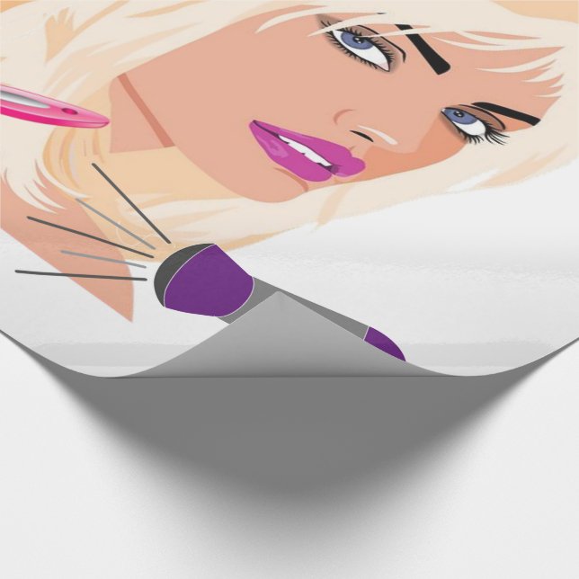 Glossy Wrapping Paper, Stylist Beauty Salon Wrapping Paper (Corner)