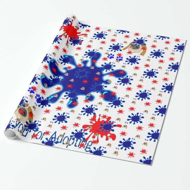 Glossy Wrapping Paper, Thank you for Adopting Dog Paper (Unrolled)