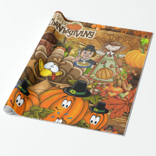 Glossy Wrapping Paper, Thanksgiving Turkey Paper