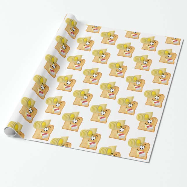 Glossy Wrapping Paper, Toast Butter Wrapping Paper (Unrolled)
