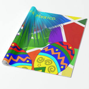 Glossy Wrapping Paper, Viva Mexico Cactus Banjos Paper