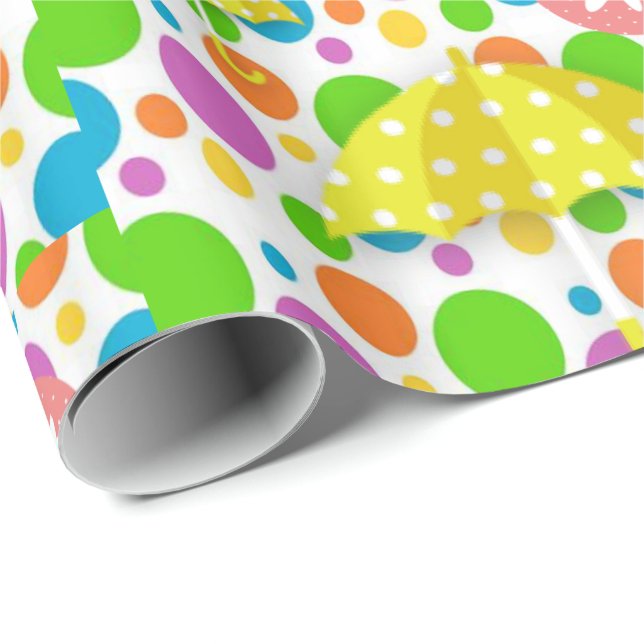 Glossy Wrapping Paper  Yellow Umbrellas (Roll Corner)