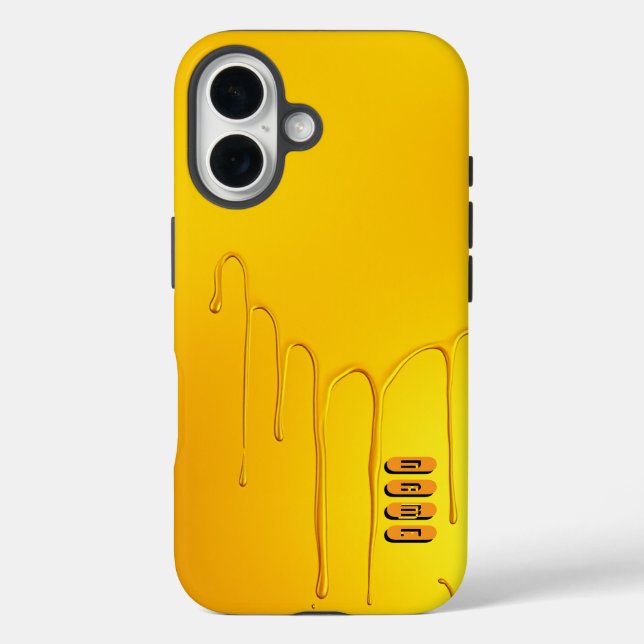 Glossy Yellow Dripping Effect Case-Mate iPhone Case (Back)