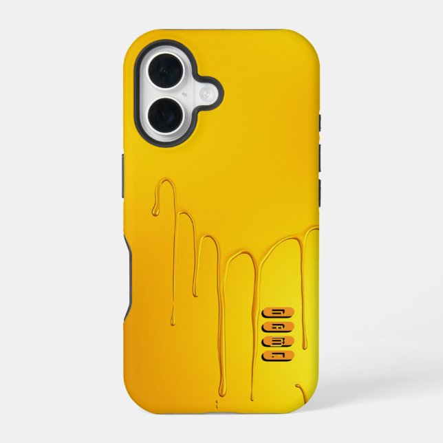 Glossy Yellow Dripping Effect Iphone Case (Back)