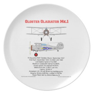 Gloster Gladiator-73 Squadron (1937) Dinner Plates