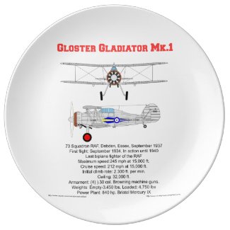 Gloster Gladiator-73 Squadron (1937) Porcelain Plate