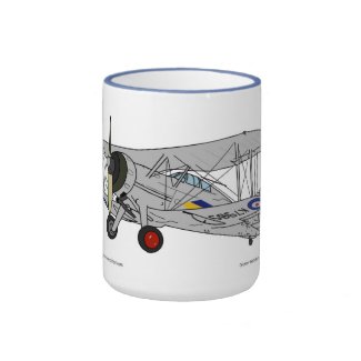 Gloster Gladiator Biplane Ringer Coffee Mug