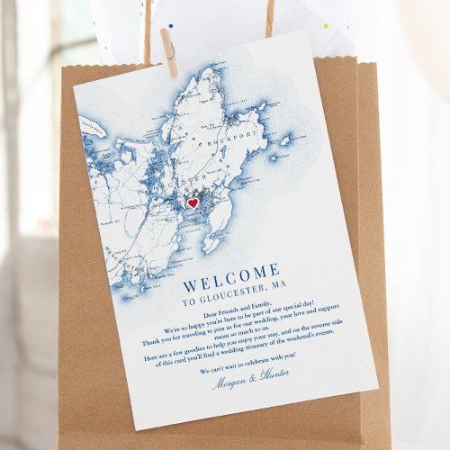 Gloucester Cape Ann MA Wedding Welcome Itinerary Thank You Card