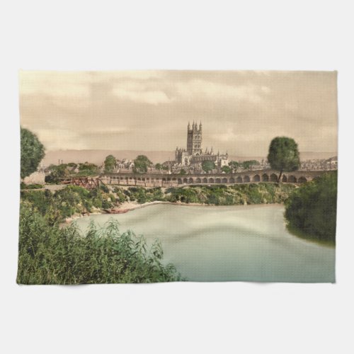 Gloucester Cathedral II Gloucestershire England Kitchen Towel