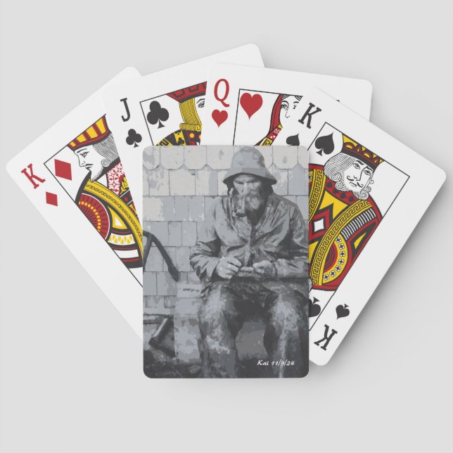 Gloucester Fisherman Mending His Nets Poker Cards (Back)