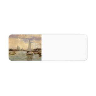 Gloucester Harbor by John Henry Twachtman Label