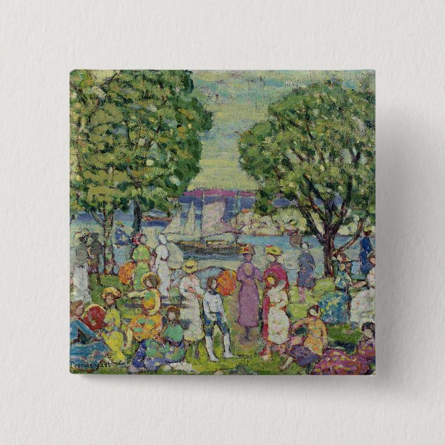 Gloucester Harbour (oil on canvas) Button (Front)
