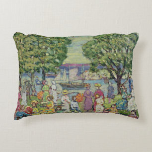 Gloucester Harbour (oil on canvas) Decorative Pillow