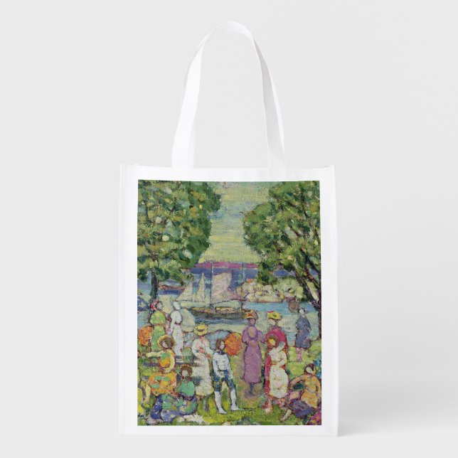 Gloucester Harbour (oil on canvas) Reusable Grocery Bag (Front)