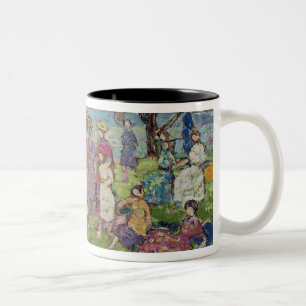 Gloucester Harbour (oil on canvas) Two-Tone Coffee Mug