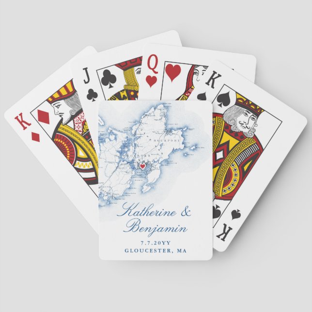 Gloucester MA Cape Ann Destination Wedding Favor  Poker Cards (Back)